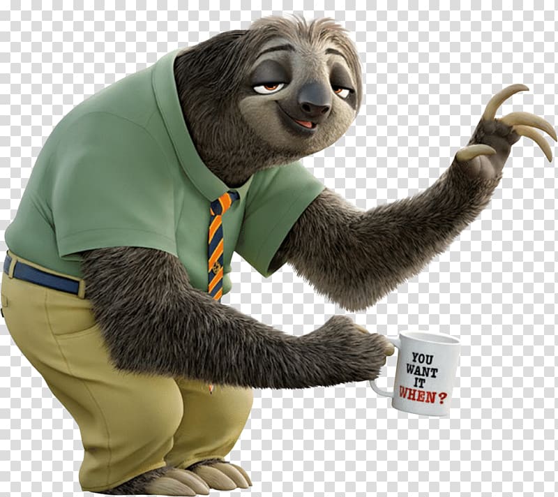 Three-toed sloth Flash Nick Wilde Lt. Judy Hopps, Flash transparent background PNG clipart