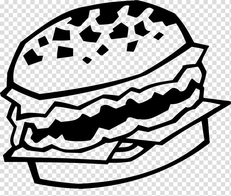 burger sandwich , Hamburger Black and white, Burger transparent background PNG clipart