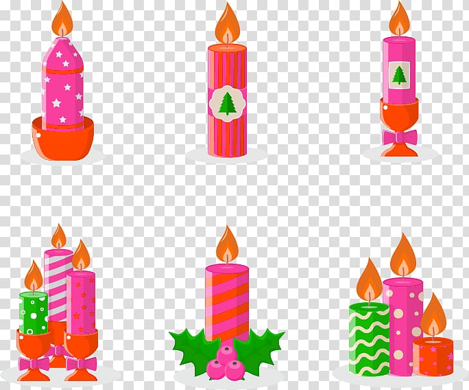 Red Cartoon Candle , Red cartoon candle decoration pattern transparent background PNG clipart