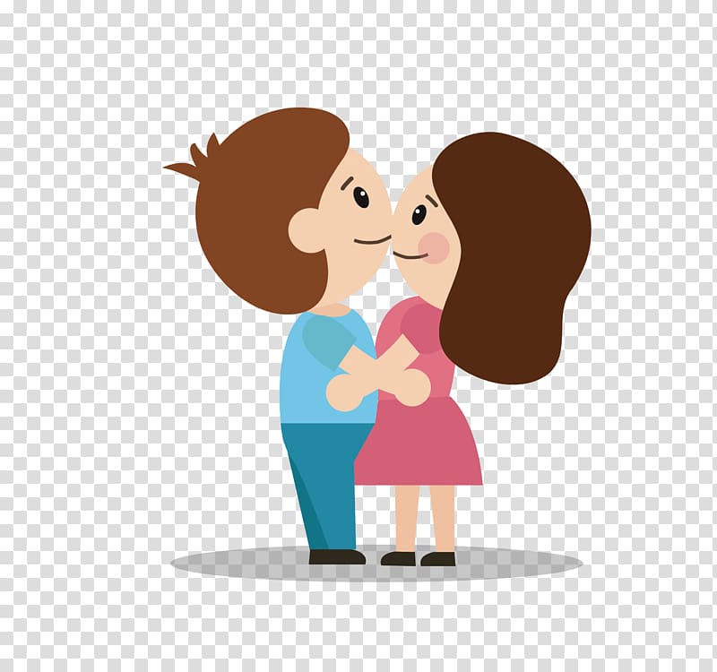 couple Kiss Sticker, Couple kissing transparent background PNG clipart