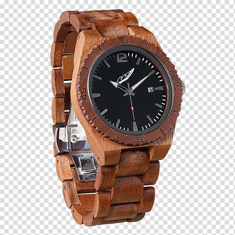 Watch strap Automatic watch Quartz clock, Walnut Wood transparent background PNG clipart