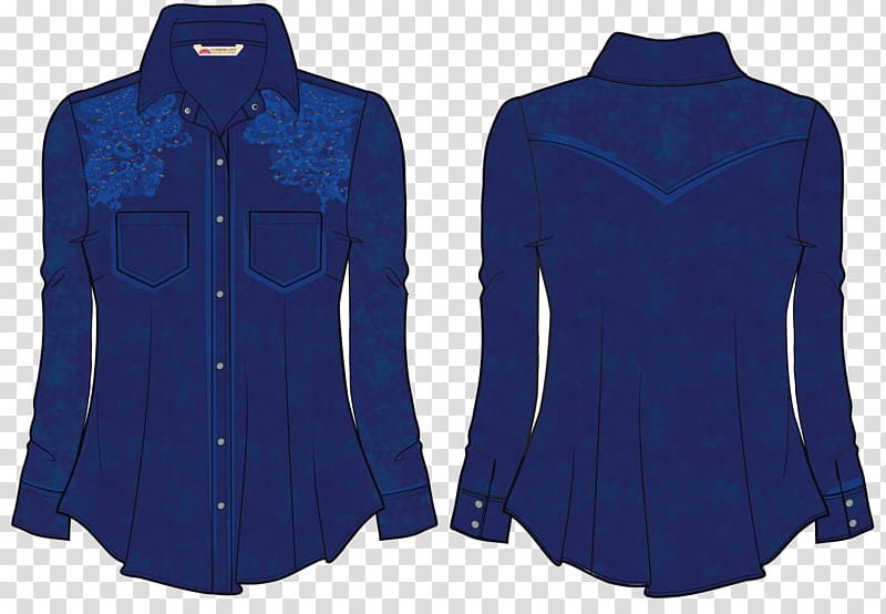 Blouse Cobalt blue Sleeve Shirt Button, plaid tunic transparent background PNG clipart