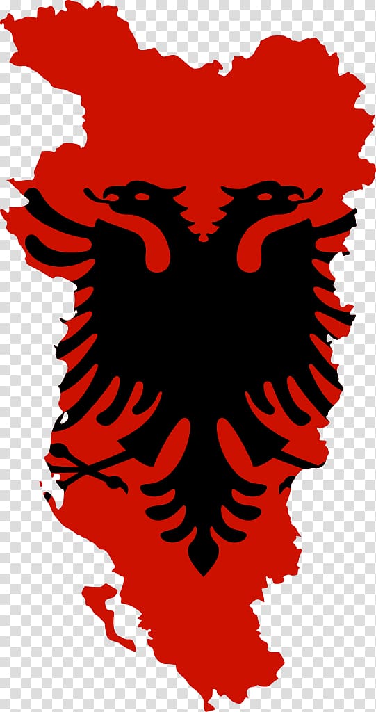 Flag of Albania Albanian Republic Double-headed eagle, Flag transparent background PNG clipart