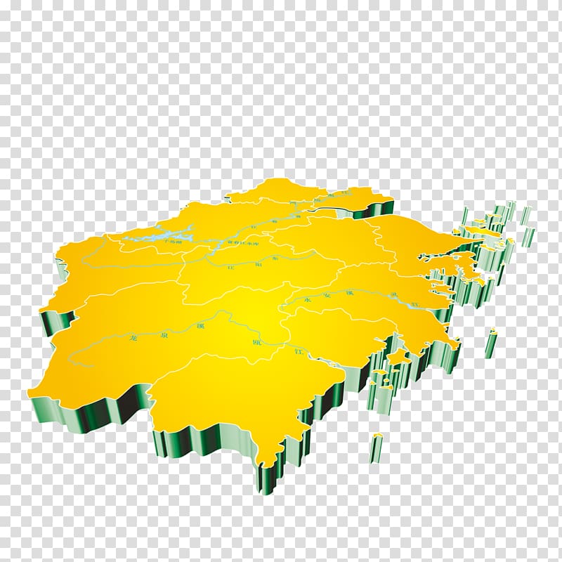 Yellow Illustration, Zhejiang map transparent background PNG clipart
