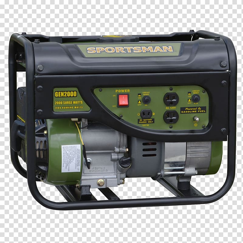 Engine-generator Electric generator Buffalo Tools Sportsman GEN2000 Gasoline Standby generator, Sportsman transparent background PNG clipart