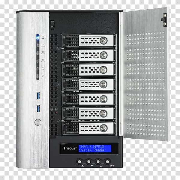 Disk array Computer Servers Computer Cases & Housings Thecus Network Storage Systems, Computer transparent background PNG clipart