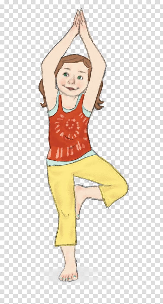 Vriksasana Yoga for children Tadasana Utkatasana, yoga cartoon transparent background PNG clipart