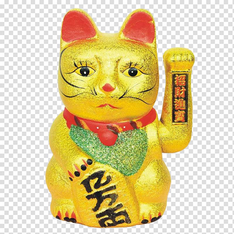 Cat Maneki-neko Luck Feng shui Ceramic, Lucky Cat Decoration transparent background PNG clipart