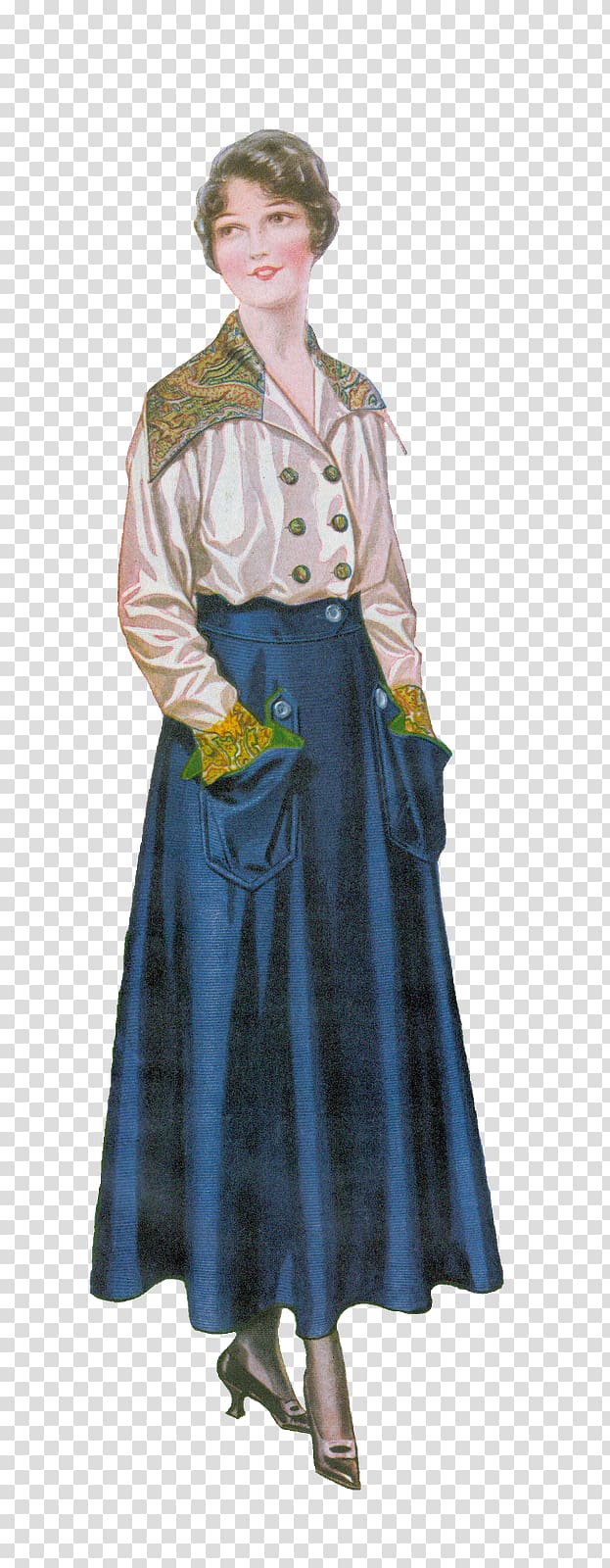 Vintage clothing Dress Skirt Fashion, fashion women transparent background PNG clipart