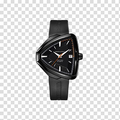 Ventura Hamilton Watch Company Automatic watch Watch strap, Black rubber band mechanical men\'s watches transparent background PNG clipart