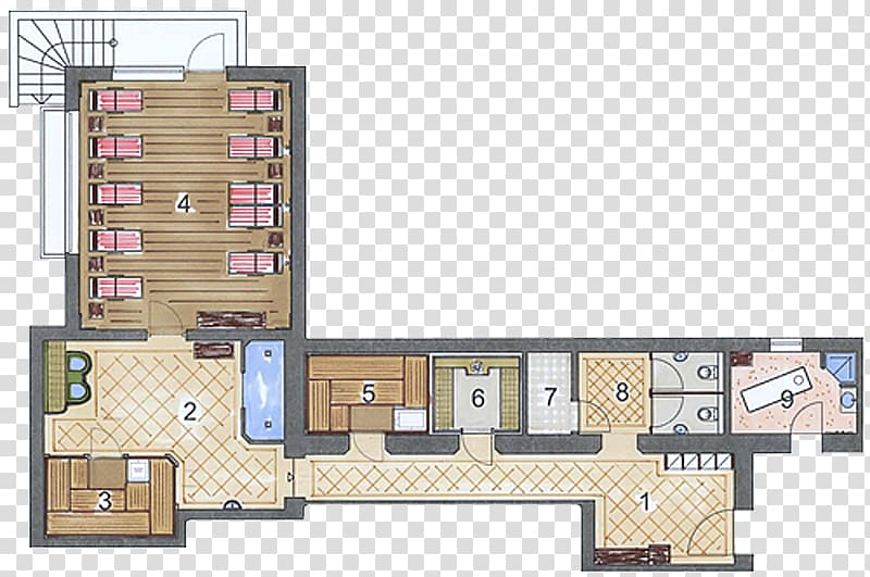 Floor plan Sauna Hotel Spa Room, all-round transparent background PNG clipart