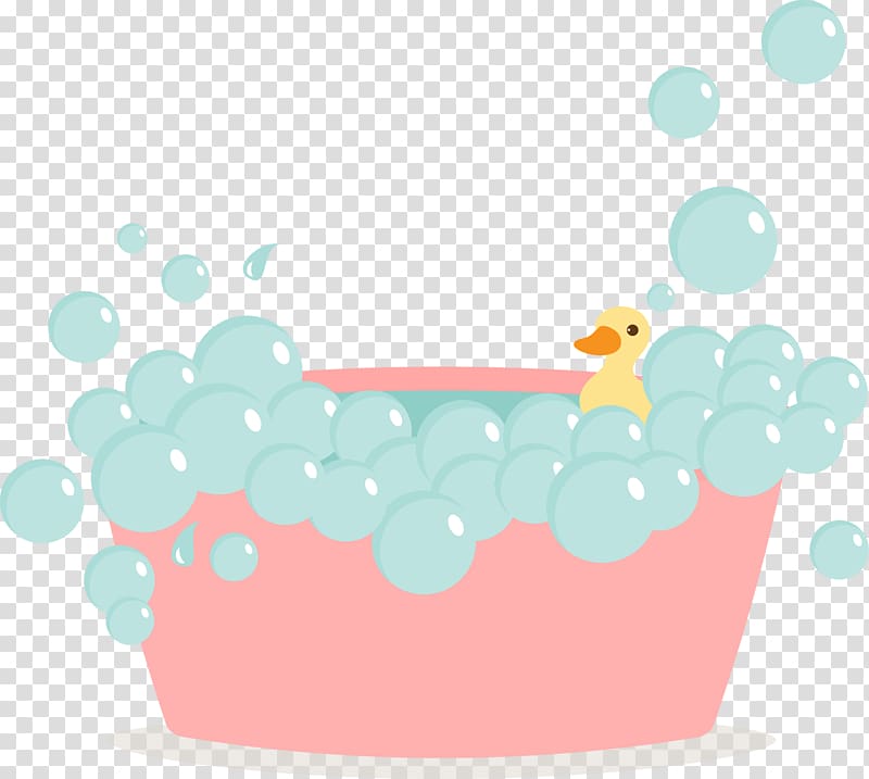 duck in bathtub illustration, Duck Water bird Goose Swan, Pink cute bubble bath transparent background PNG clipart