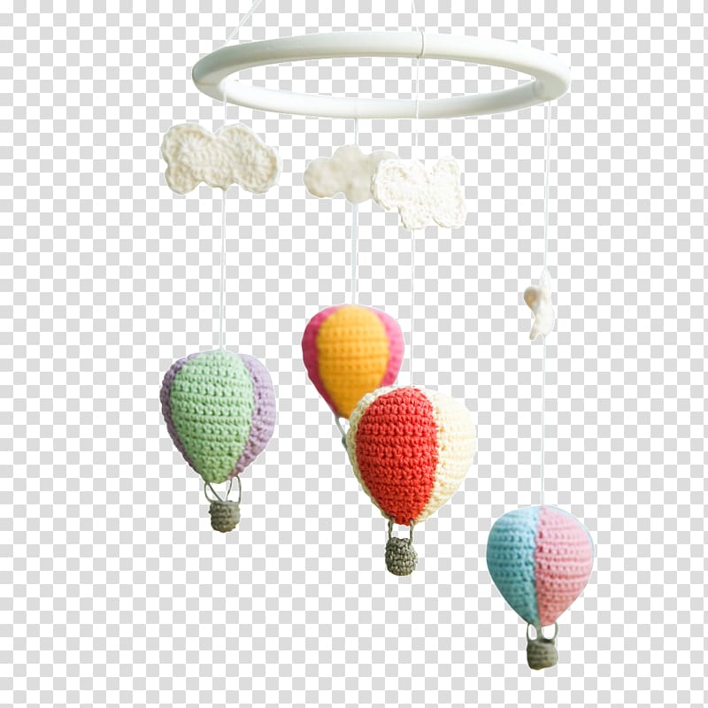 Crochet Jewelry Hot air balloon Amigurumi, air balloon transparent background PNG clipart