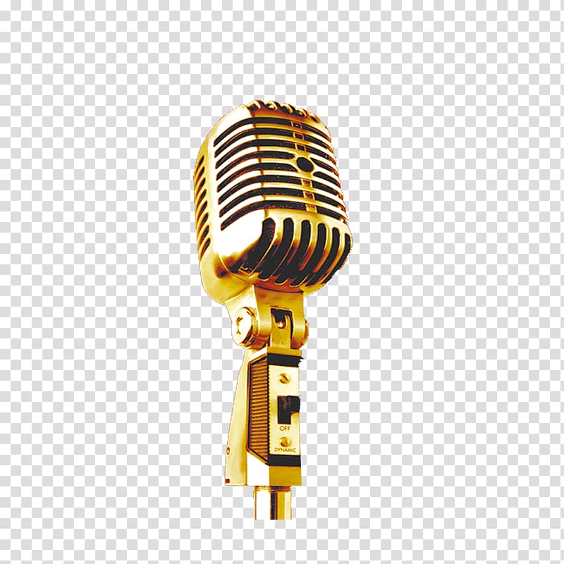 gold-colored microphone illustration, Microphone , microphone transparent background PNG clipart