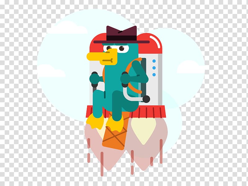 Perry the Platypus Illustration, rocket transparent background PNG clipart