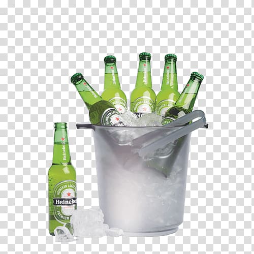 bucket of Heineken bottles, Beer Wine Heineken International Ice Bucket Challenge, heineken transparent background PNG clipart