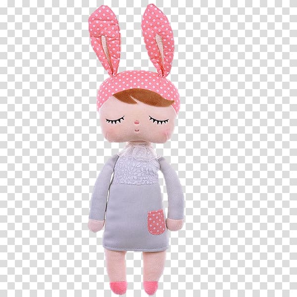 Doll Stuffed toy Rabbit Plush, Hand painted rabbit,lovely,Acting cute,Women,Cartoon bunny transparent background PNG clipart