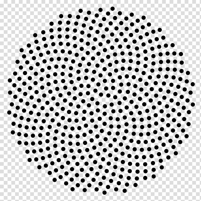 black dots illustration, Quasicrystal Fibonacci number Spiral Patterns in nature Circle, Mathematics transparent background PNG clipart