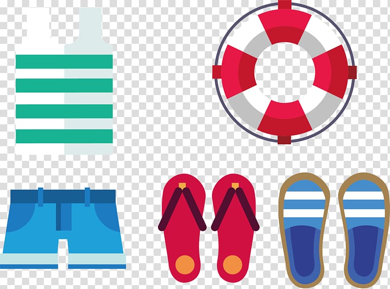 Swimming, Summer slippers swim ring clothes transparent background PNG clipart