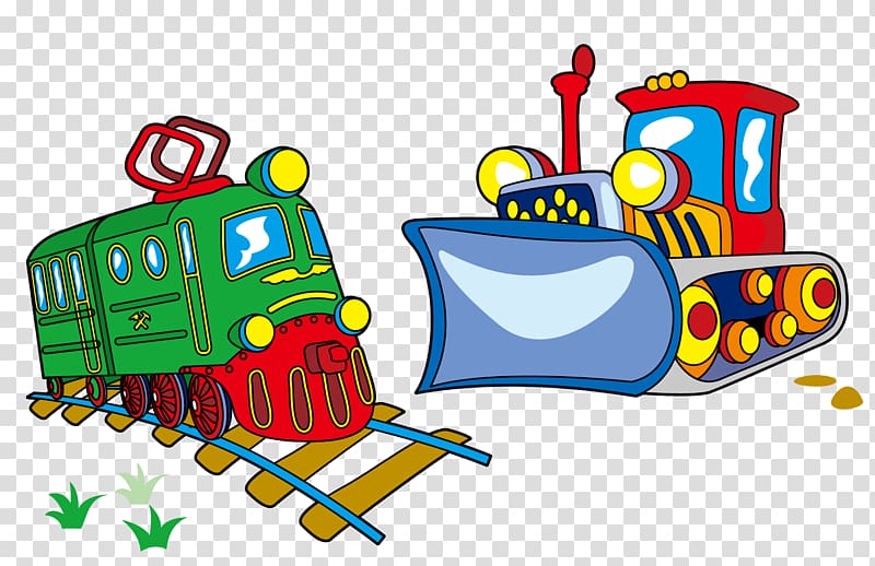 Train Rail transport Cartoon, cartoon train creative bulldozer transparent background PNG clipart