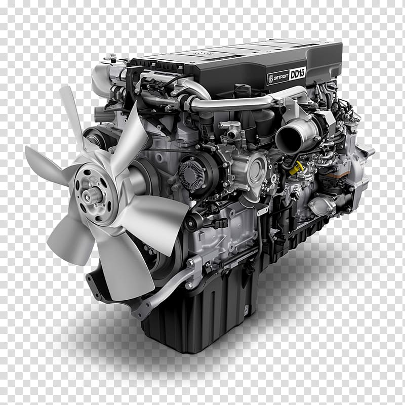 gray and black engine art, Freightliner Cascadia Detroit Diesel Diesel engine Freightliner Trucks, auto parts transparent background PNG clipart
