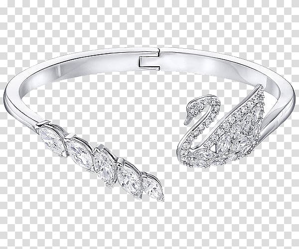 Cygnini Earring Swarovski AG Jewellery Bracelet, Swarovski Jewellery Bracelets White Swan transparent background PNG clipart