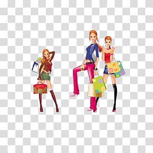 Woman Shopping Fashion, Great men and women shopping transparent background PNG clipart
