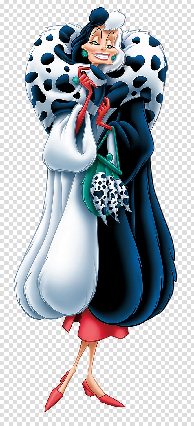 Cruella de Vil Dalmatian dog Captain Hook The Walt Disney Company Jasper, Cruella de Vil 101 Dalmatians , Cruella de Vil transparent background PNG clipart