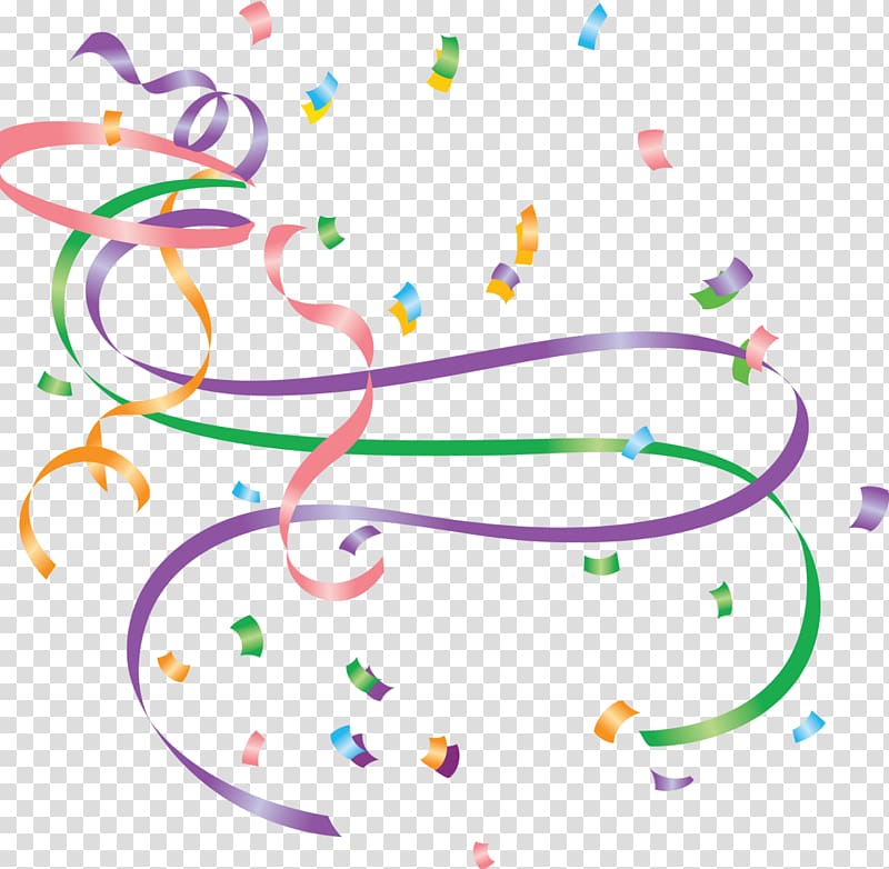 Serpentine streamer New Year Confetti , Confetti transparent background PNG clipart