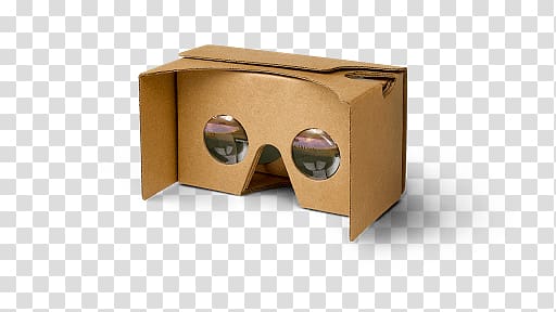 brown cardboard goggles, Google Cardboard VR transparent background PNG clipart