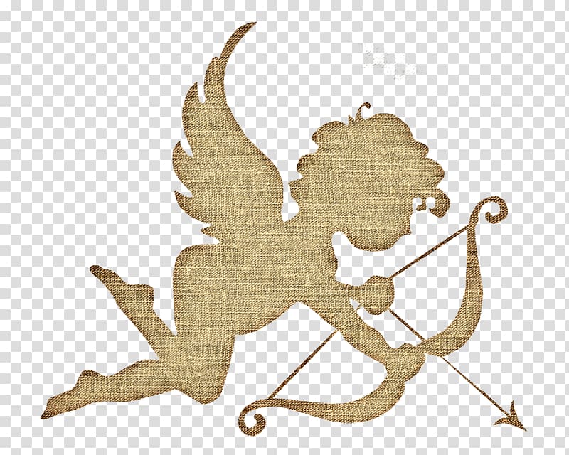 brown cupid illustration, Canvas Angel Love transparent background PNG clipart
