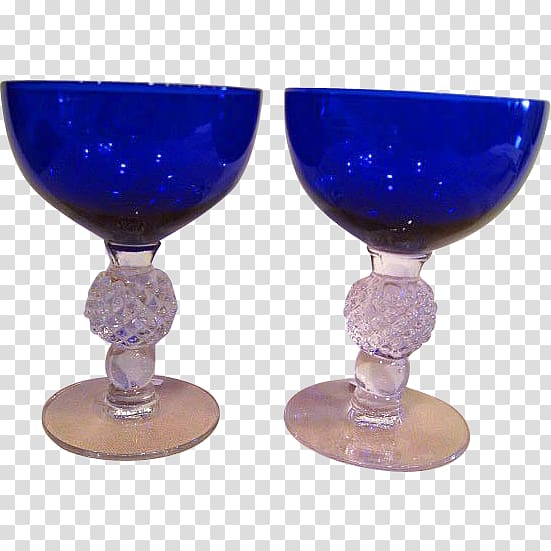 Wine glass Champagne glass Cobalt blue, glass transparent background PNG clipart