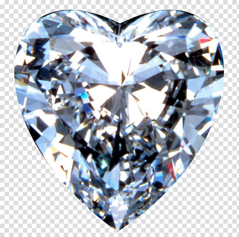 Diamond cut Diamond Heart, Color jewelry transparent background PNG clipart