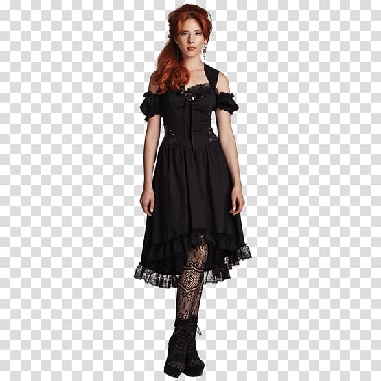 Little black dress Clothing Lace Fashion, steampunk dress transparent background PNG clipart