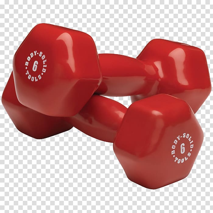 pair of red dumbbells, Dumbbell Physical exercise , Dumbbells transparent background PNG clipart