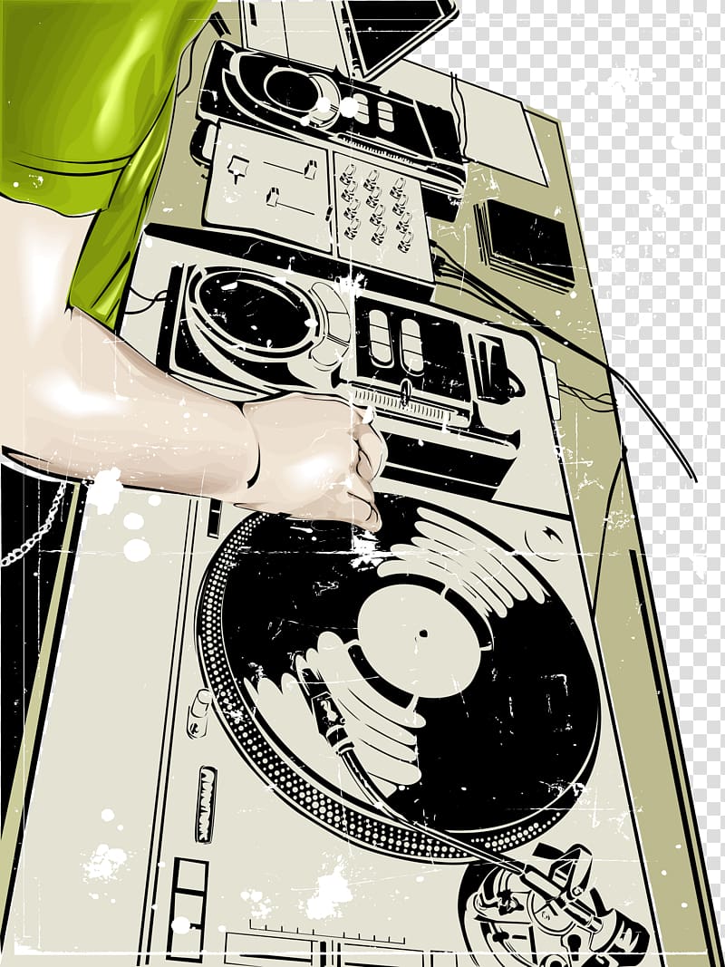 person playing DJ mixer illustration, Birthday Party Deep Craft First Kiss What Time, Music DJ cartoon character transparent background PNG clipart