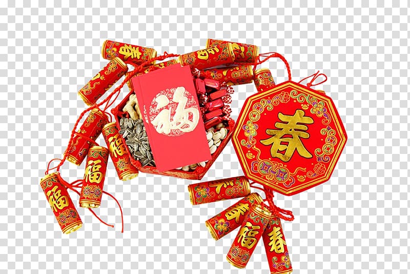 u5e74u8ca8 Chinese New Year Icon, Chinese New Year ornaments snacks and crackers transparent background PNG clipart