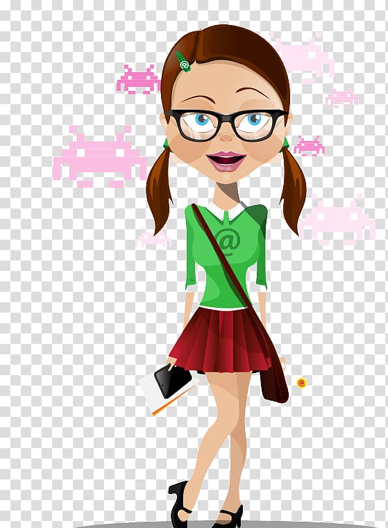 The Devil in the Details, geek girl transparent background PNG clipart