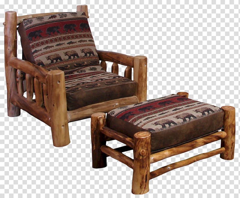 Futon Chair Couch Rustic furniture Log furniture, chair transparent background PNG clipart