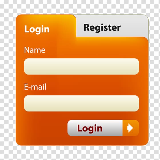 Web design User interface Login, Web design orange login box transparent background PNG clipart