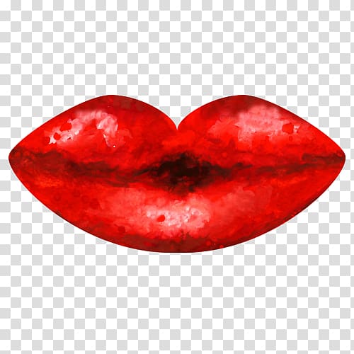 Red Lip Watercolor painting, Sexy lips transparent background PNG clipart