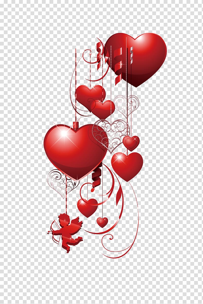 Valentines Day Heart Scalable Graphics , Cupid love red decorative pattern transparent background PNG clipart