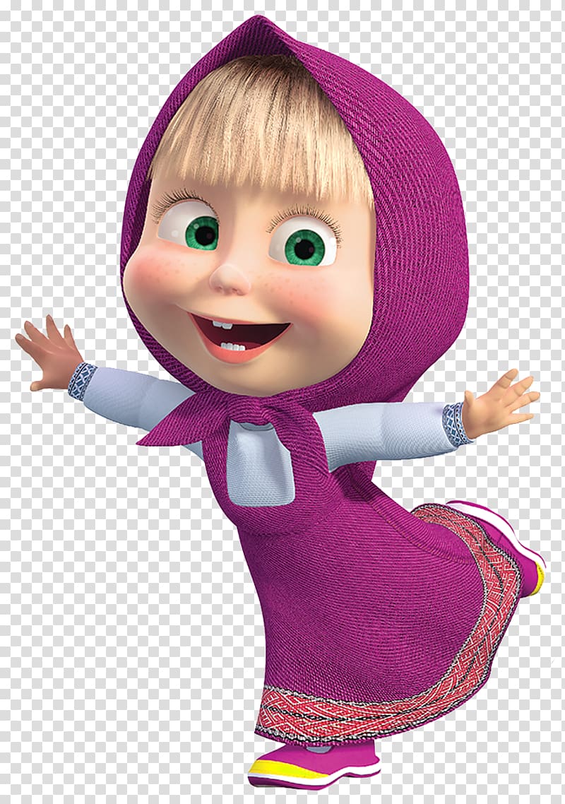 Masha and The Bear Puzzle Game Masha and The Bear Jam Day Match 3 games for kids Cartoon, Masha Cartoon , girl in pink hood illustration transparent background PNG clipart