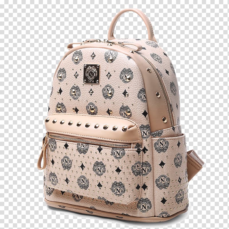 Backpack Handbag Pattern, Orange-white pattern backpack transparent background PNG clipart