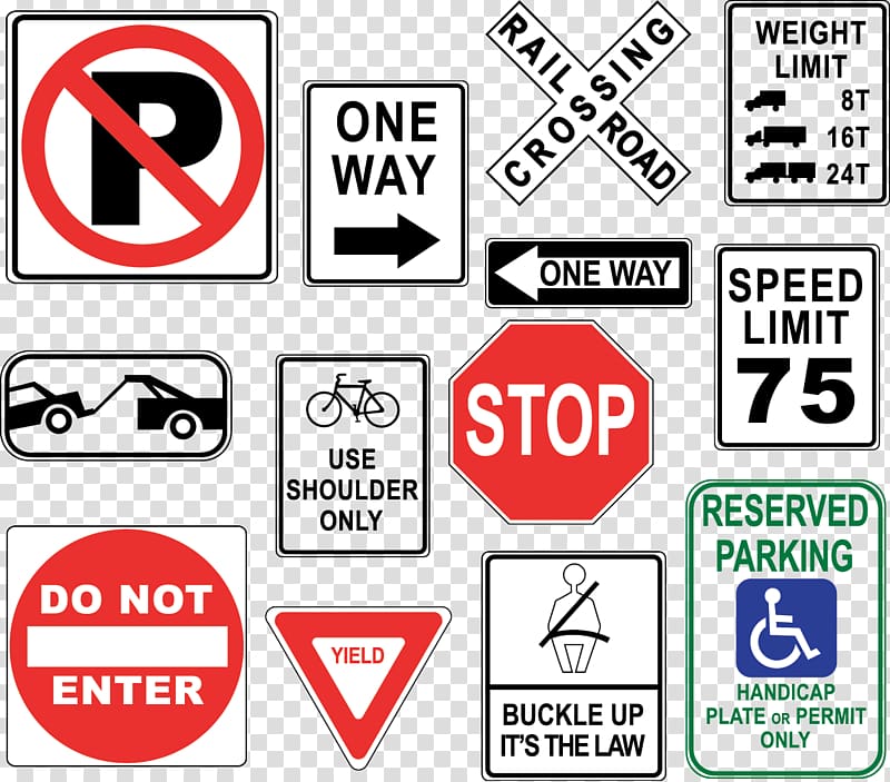 Road Signage Lot Car Defensive Driving Road Traffic Safety