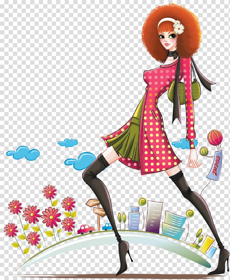 Fashion illustration Woman Girl, woman transparent background PNG clipart