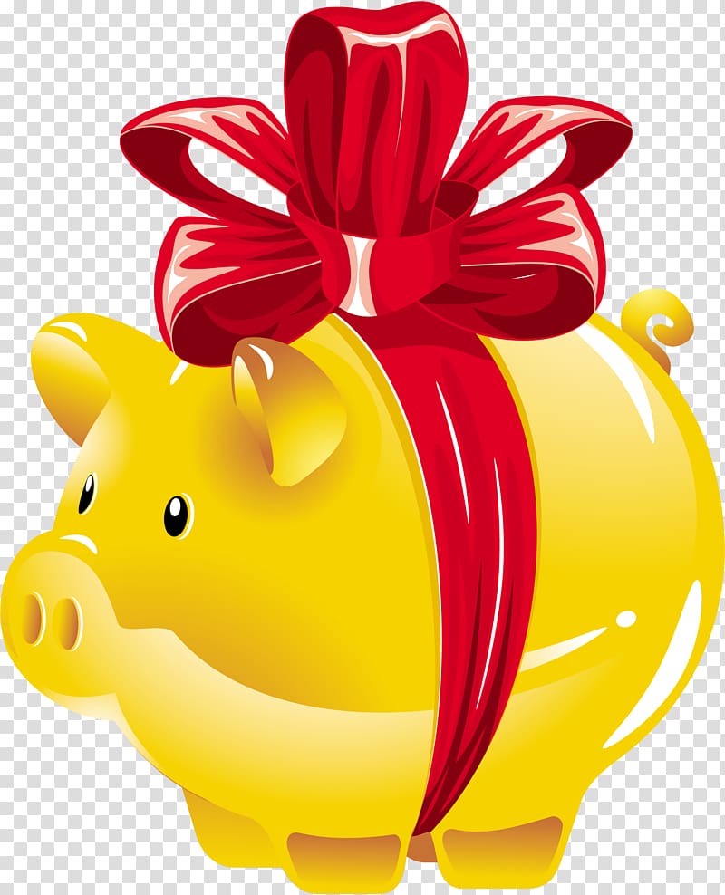 Piggy bank transparent background PNG clipart