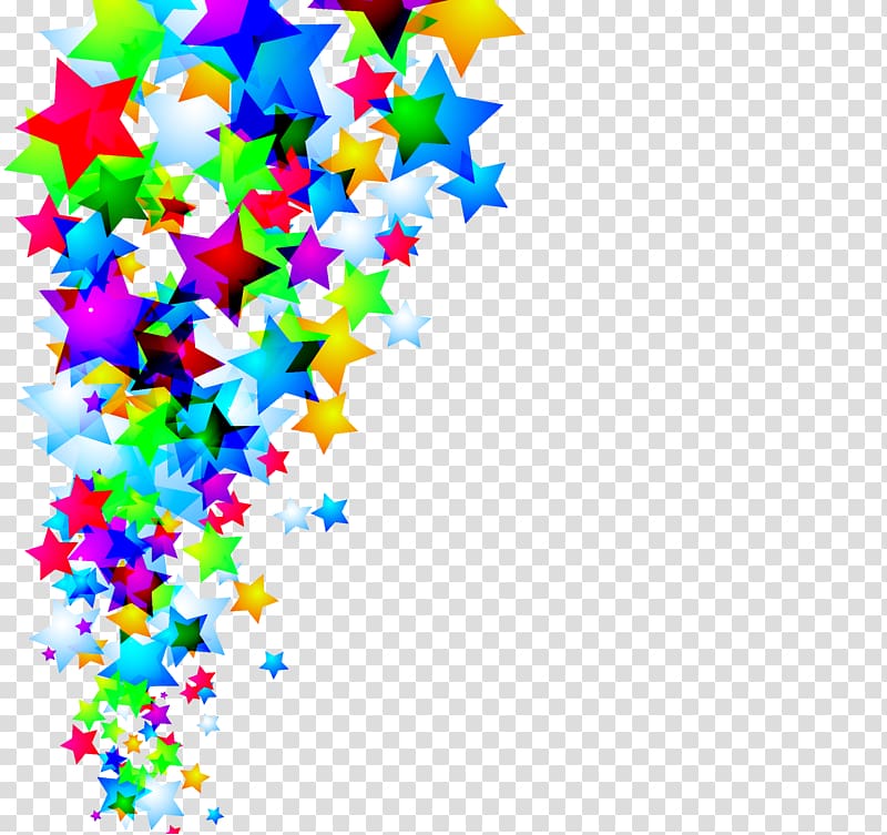 Rainbow Star Euclidean Line, Three-dimensional five-pointed star transparent background PNG clipart