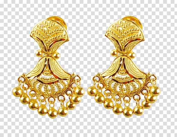 pair of gold-colored dangle earrings, Earring Jewellery Gold Jewelry design Bride, Jewellery transparent background PNG clipart