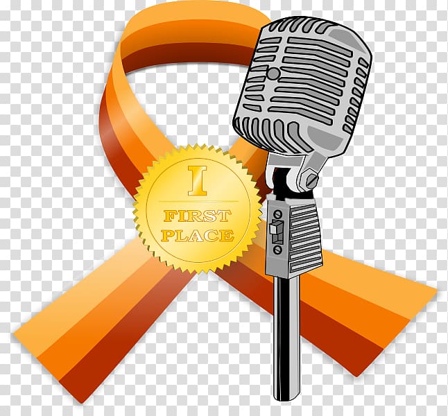 Award Ribbon Medal , gold microphone transparent background PNG clipart